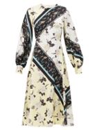 Matchesfashion.com Erdem - Annette Rosemont-willow Print Silk-georgette Dress - Womens - Yellow Print