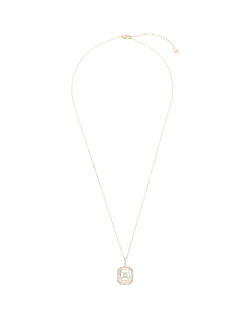 Matchesfashion.com Mateo - Initials Diamond, Quartz & 14kt Gold Necklace A-m - Womens - Crystal
