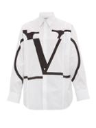 Matchesfashion.com Valentino - V Logo Cotton Shirt - Mens - White