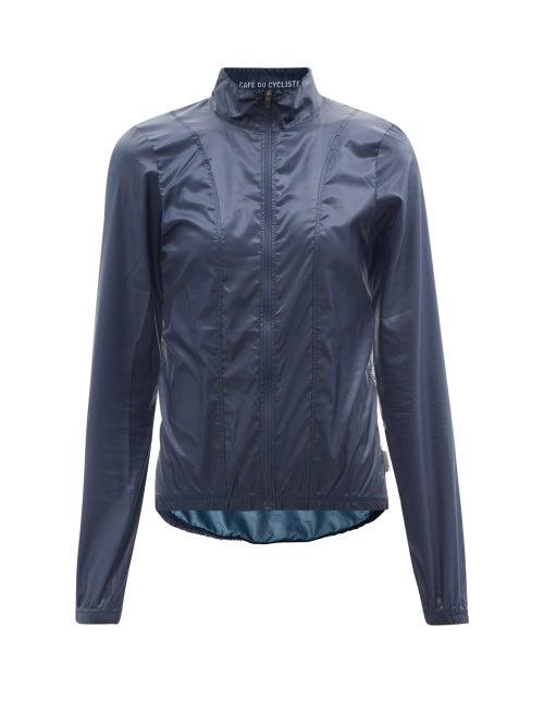 Ladies Activewear Caf Du Cycliste - Petra Packable Mesh-back Windbreaker Jacket - Womens - Blue