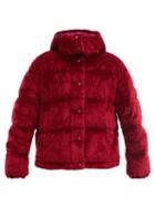 Matchesfashion.com Moncler - Daos Hooded Quilted-velvet Down Jacket - Womens - Red