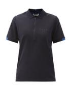 Matchesfashion.com Falke - Half-zip Cotton-blend Piqu Polo Shirt - Womens - Dark Navy
