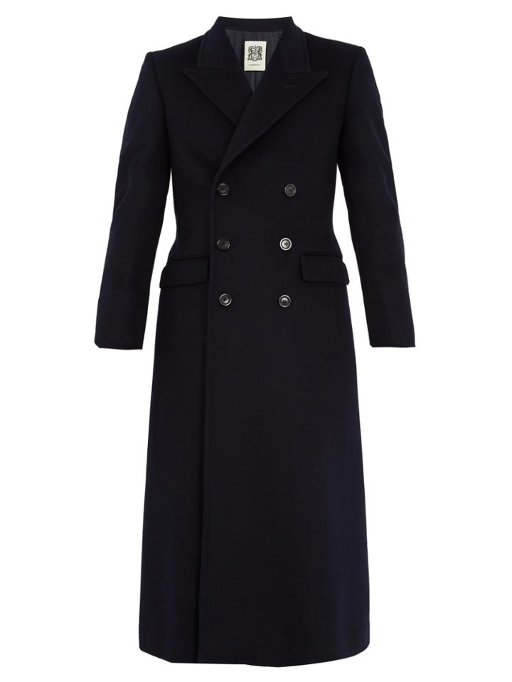 Connolly Double-breasted Peak-lapel Wool-blend Coat
