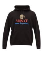 Matchesfashion.com Versace - Logo-print Cotton Hooded Sweatshirt - Mens - Black