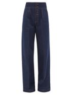 Matchesfashion.com Made In Tomboy - Felisa High-rise Wide-leg Jeans - Womens - Dark Denim