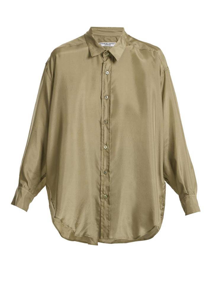 Katharine Hamnett Nicola Batwing-sleeved Silk Top