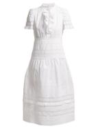 Matchesfashion.com Sea - Lilli Lace Embellished Midi Dress - Womens - White