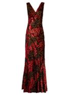 Etro V-neck Velvet Fil Coup Gown