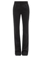 Saint Laurent - High-rise Wool Grain-de-poudre Tailored Trousers - Womens - Black