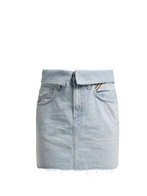 Matchesfashion.com Jean Atelier - Flip Fold Over Denim Mini Skirt - Womens - Denim