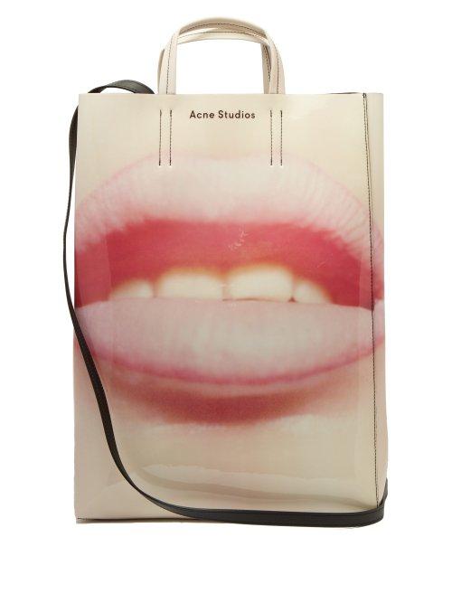 Matchesfashion.com Acne Studios - Baker Large Lip Print Tote Bag - Womens - Pink