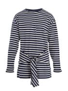 Jw Anderson Tie-waist Striped Cotton T-shirt