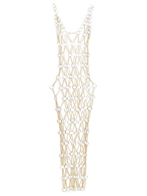 Matchesfashion.com Paco Rabanne - Chainmail Maxi Dress - Womens - Gold