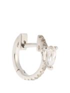 Elise Dray Diamond, Topaz & White-gold Mini-hoop Earring