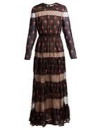 Giambattista Valli Rosebud-print Silk-chiffon Dress