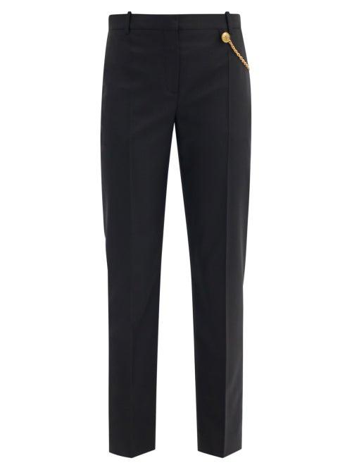 Matchesfashion.com Givenchy - Draped-chain Wool Trousers - Womens - Black