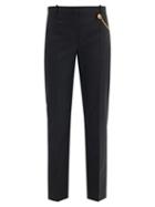 Matchesfashion.com Givenchy - Draped-chain Wool Trousers - Womens - Black
