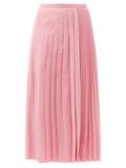 Ladies Rtw Valentino - Pleated Cotton-blend Faille Skirt - Womens - Pink