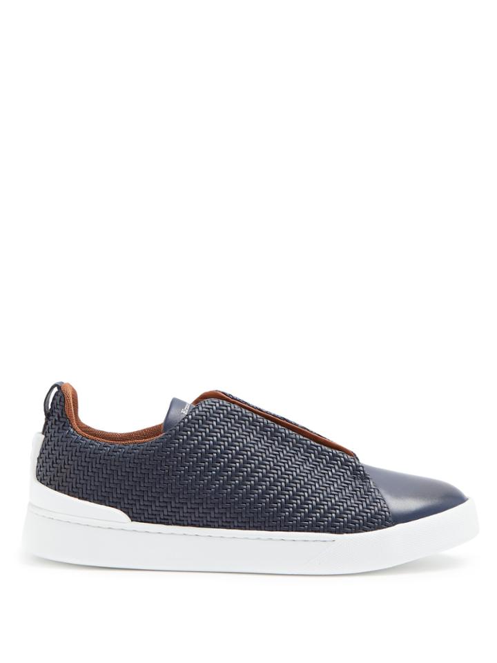 Ermenegildo Zegna Triple Stitch Low-top Leather Trainers