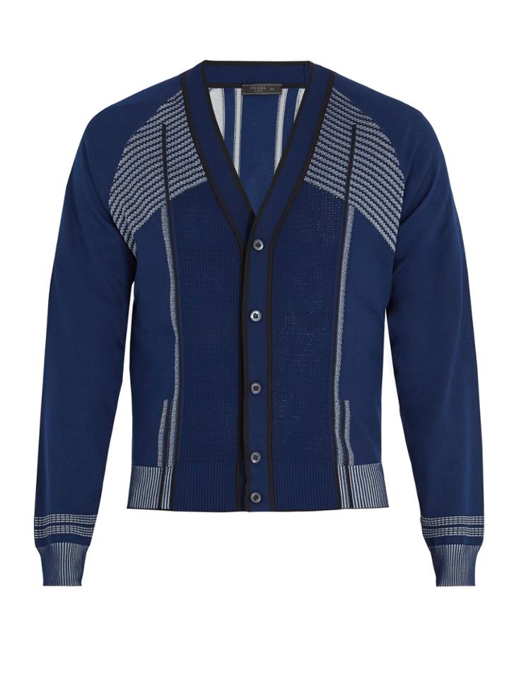 Prada V-neck Raglan-sleeve Cardigan