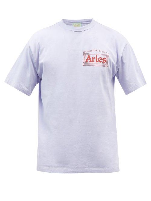 Aries - Kebab-print Cotton-jersey T-shirt - Mens - Light Purple