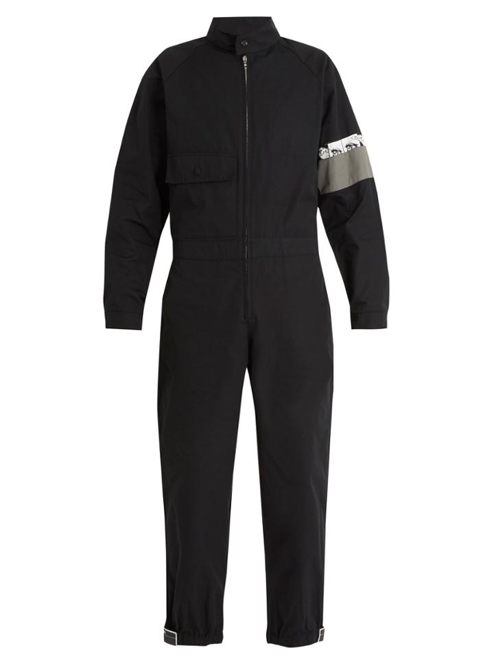 Prada Patch-detail Cotton Jumpsuit