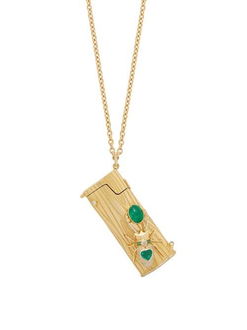 Matchesfashion.com Daniela Villegas - Magical Lighter Diamond, Emerald & Gold Necklace - Womens - Yellow Gold