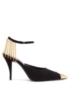 Saint Laurent - Chain-embellished Boucl Sandals - Womens - Black