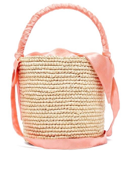 Matchesfashion.com Sensi Studio - X Loulou De Saison Baby Straw Bucket Bag - Womens - Coral