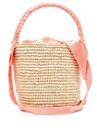 Matchesfashion.com Sensi Studio - X Loulou De Saison Baby Straw Bucket Bag - Womens - Coral