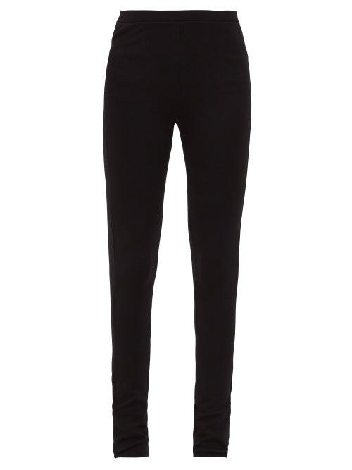 Matchesfashion.com Totme - Ankle-zip Stretch-jersey Leggings - Womens - Black