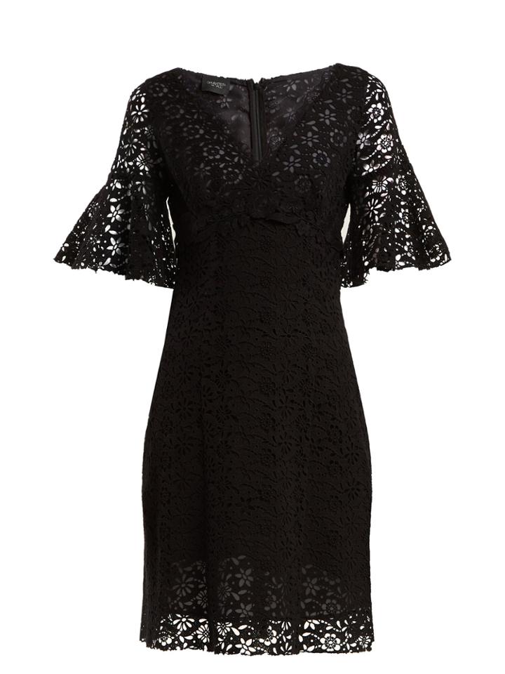 Giambattista Valli V-neck Floral Macram-lace Cotton-blend Dress
