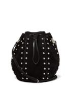 Matchesfashion.com Saint Laurent - Talitha Studded Suede Bucket Bag - Womens - Black