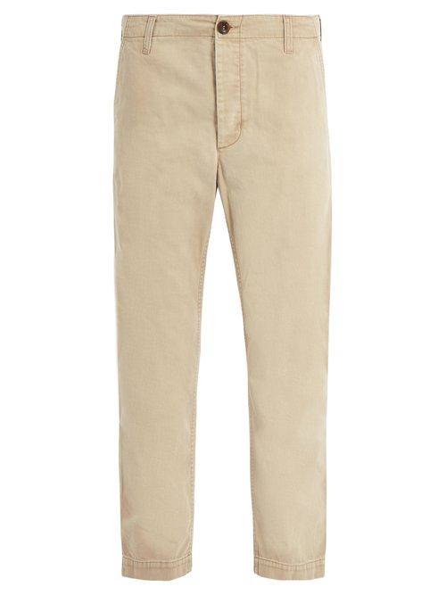Matchesfashion.com Gucci - Logo Print Straight Leg Chino Trousers - Mens - Beige