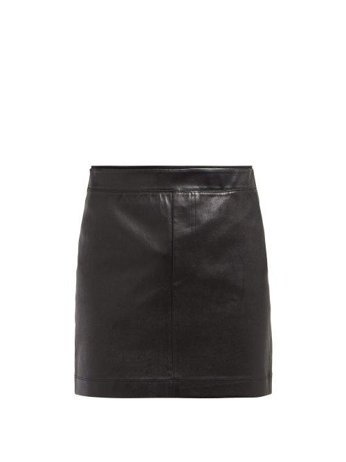 Matchesfashion.com Helmut Lang - Leather Mini Skirt - Womens - Black