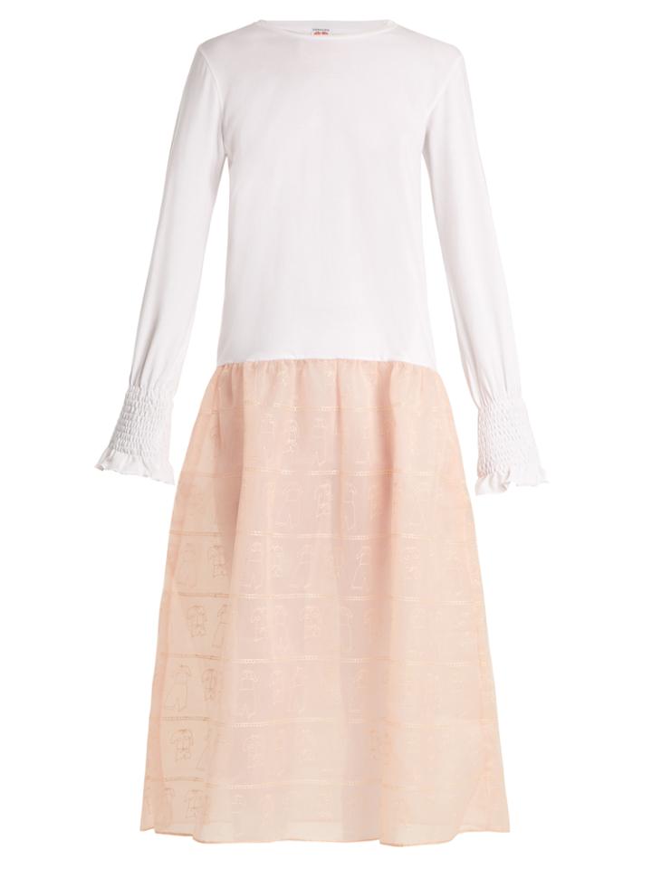 Shrimps Ellan Long-sleeved Cotton And Organza Dress