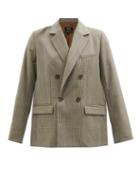 A.p.c. - Prune Double-breasted Houndstooth Wool Blazer - Womens - Beige Multi