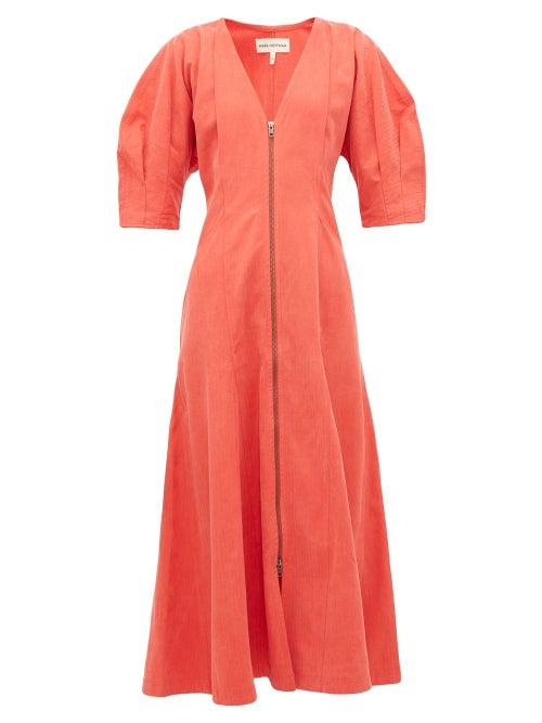 Matchesfashion.com Mara Hoffman - Sophie Zip Front Midi Dress - Womens - Red