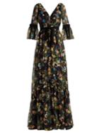 Erdem Petunia Mariko Meadow-print Silk Gown