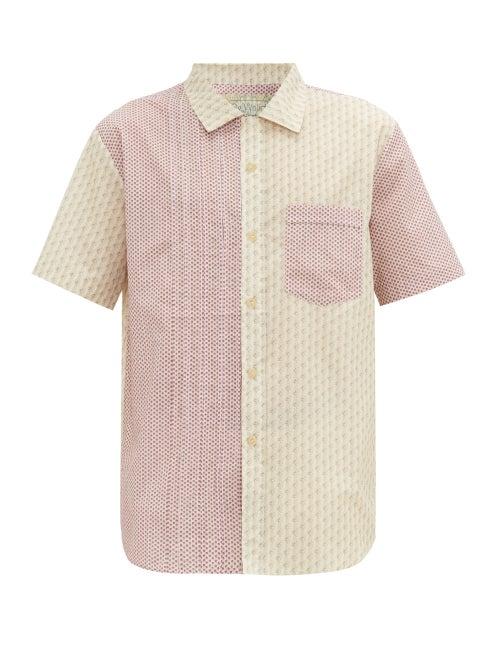 Matchesfashion.com By Walid - Carson Patchwork Cotton-poplin Shirt - Mens - Pink Multi