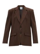 Vetements - Single-breasted Prince Of Wales-check Wool Jacket - Womens - Brown Multi