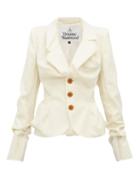 Matchesfashion.com Vivienne Westwood - Single Breasted Ruched Wool Jacket - Womens - Cream