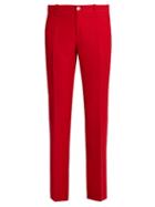 Gucci Mid-rise Kick-flare Wool And Silk-blend Trousers
