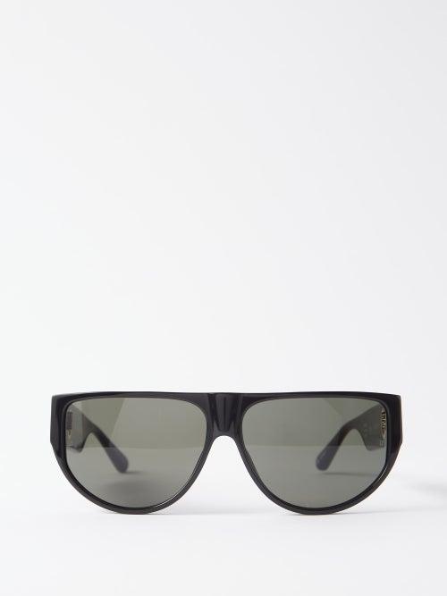 Linda Farrow - Elodie Flat-top Acetate Sunglasses - Womens - Black