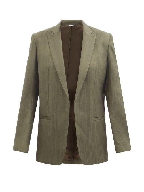 Totme - Business Twill Blazer - Womens - Dark Green