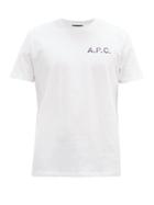 Matchesfashion.com A.p.c. - David Logo-print Cotton-jersey T-shirt - Mens - White Multi