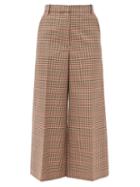 Matchesfashion.com Joseph - Travis Wide-leg Checked Wool-blend Trousers - Womens - Brown Multi