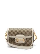 Gucci - Horsebit 1955 Gg-canvas And Leather Cross-body Bag - Womens - Beige White
