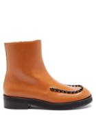 Matchesfashion.com Jw Anderson - Loop-stitched Square-toe Leather Boots - Womens - Tan