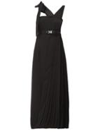 Matchesfashion.com Prada - Panelled Pleated Technical Twill Midi Dress - Womens - Black